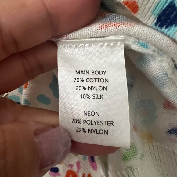 Wispr by Brodie Multicolor Animal Print Rainbow Cotton Silk Pullover Sweater XS - Picture 5 of 6